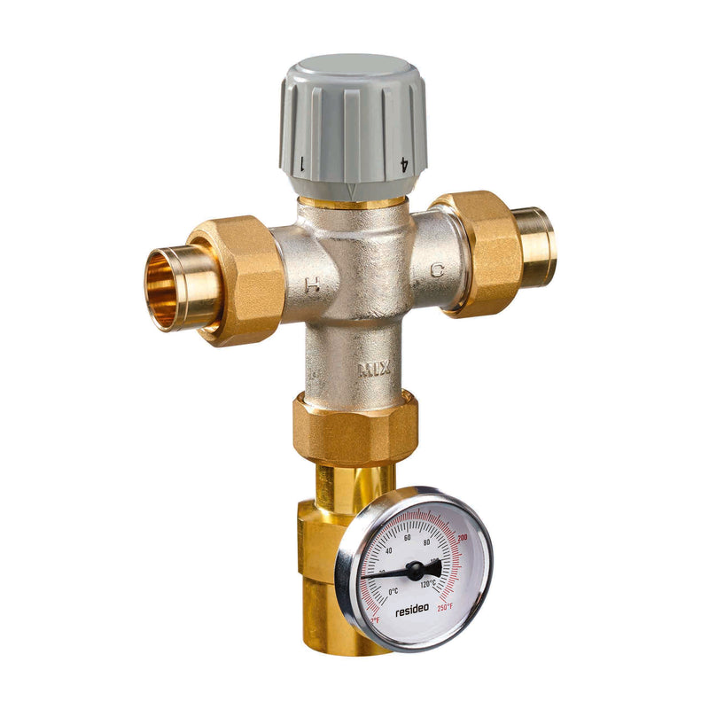 AM101R-USTG-1 Resideo Mixing Valve with Temperature Gauge (Heat Only)