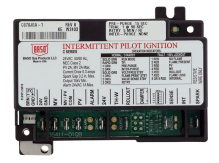 C670JGA-1C Baso Intermittent Pilot Ignition Control