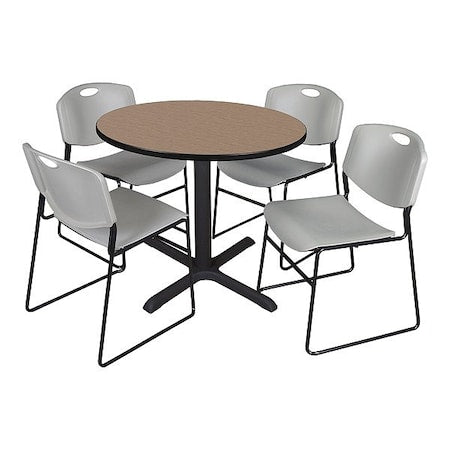 Cain TB36RNDNO44GY Breakroom Table and Chair Set