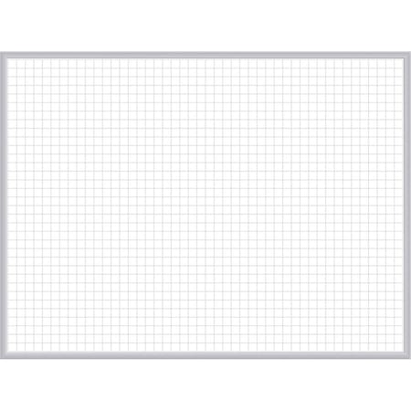 Ghent GRPM221G-23 Dry Erase Board, Steel, 24 in, 36 in, Aluminum Frame, White/Gray, Gloss