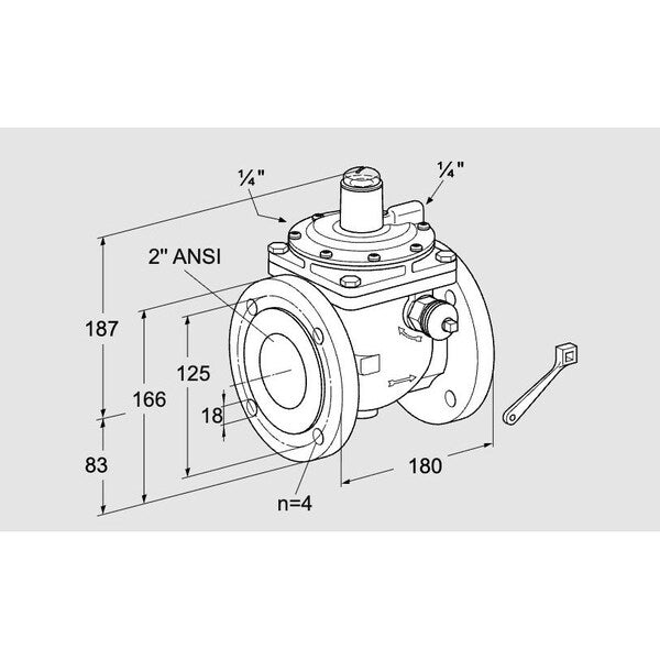 03151141 Honeywell Kromschroder 2in flange overpressure safety shut-off valve