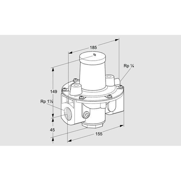 03155024 Honeywell Kromschroder Gas Pressure Regulator 1-1/2 inch
