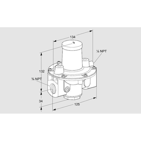 03155082 Honeywell Kromschroder 3/4 inch Gas Pressure Regulator (Gas Regulator)