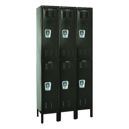 Hallowell U3228-2A-ME Locker, 36 in H, 12 in w, Black