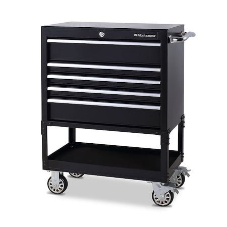 Montezuma BK3005UC Utility Cart, Black, 5-Drawer
