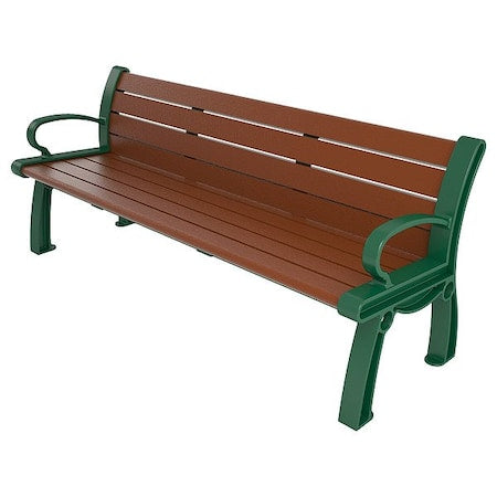 Ultrasite PB 6BROGFHER Heritage Outdoor Bench, 72 in L, Brown