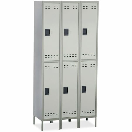 Safco 5526GR Wardrobe Locker, 36 in W, 18 in D, 78 in H, (2) Tier, (3) Wide, Gray