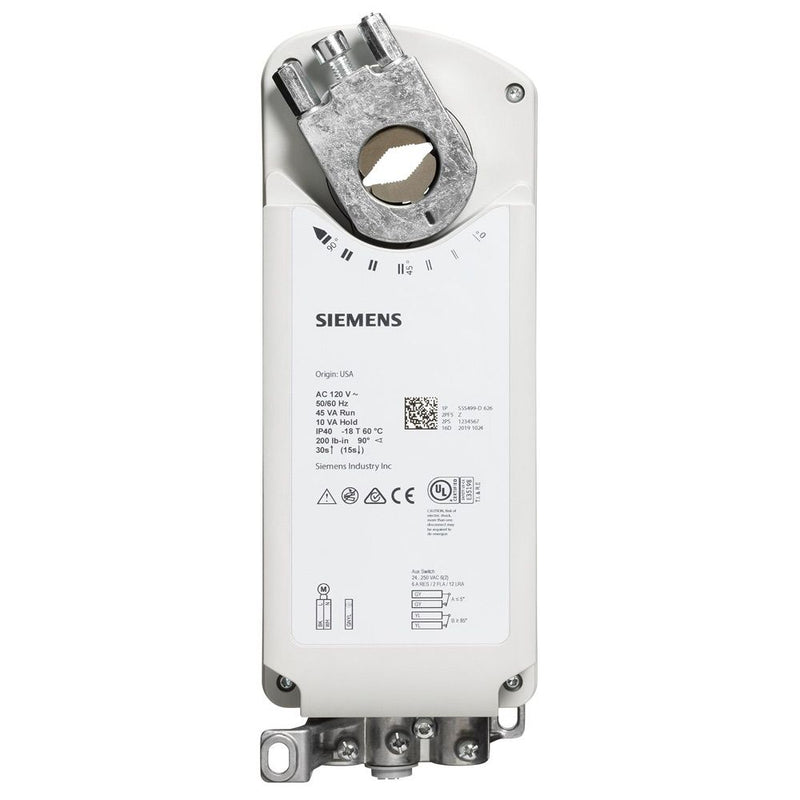 GVD221.1U Siemens Electric Actuator for Valve Damper, On/Off, 120V, 200 lb-in