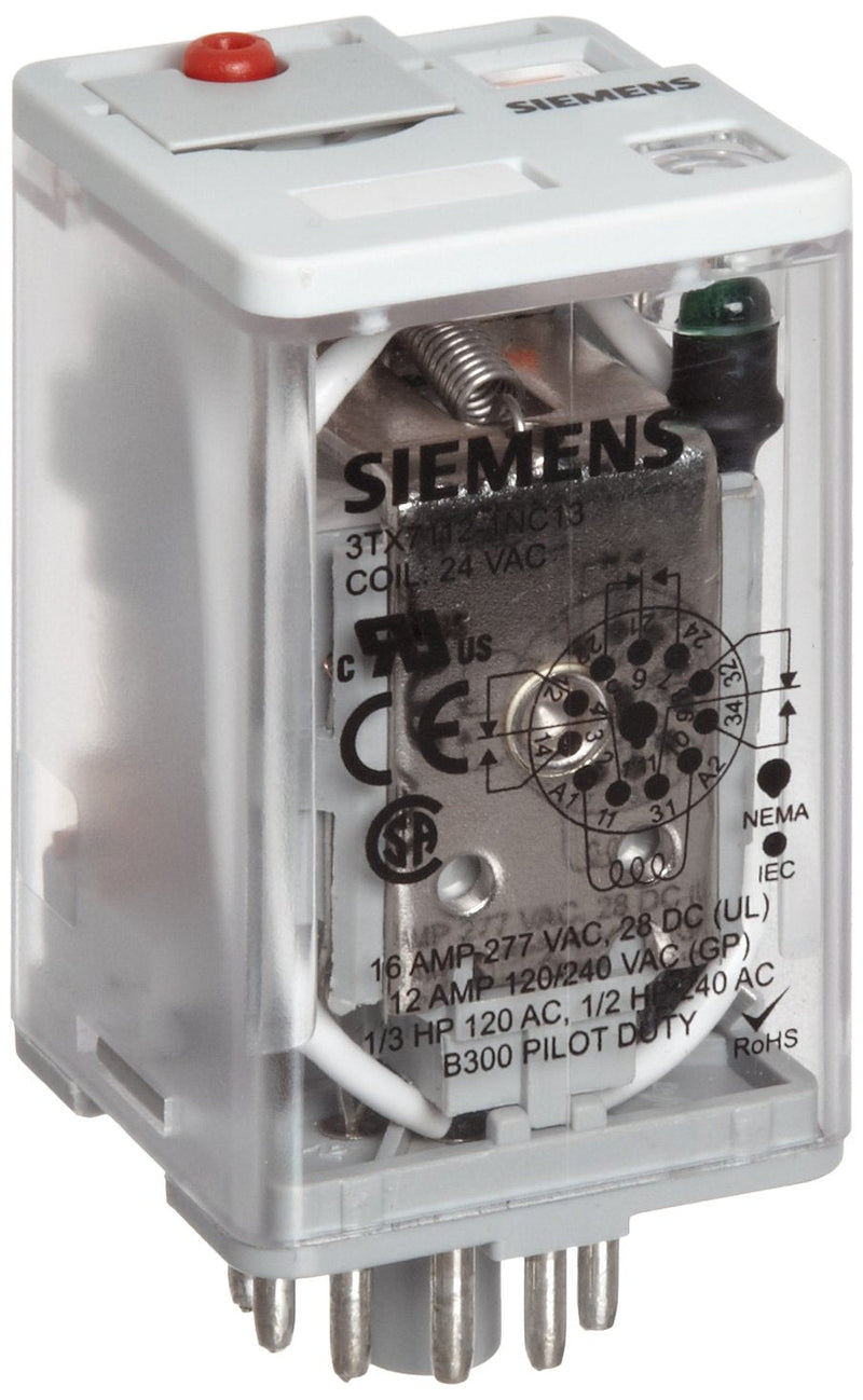 3TX7112-1NC13 Siemens Plug-in Relay with Standard Octal Base and Mechanical Flag LED