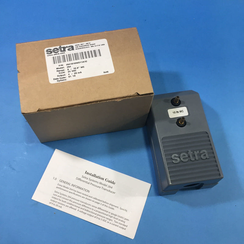 2641010WD11A1C Setra Systems Low Differential Pressure Transducer Sensor, 4-20mA
