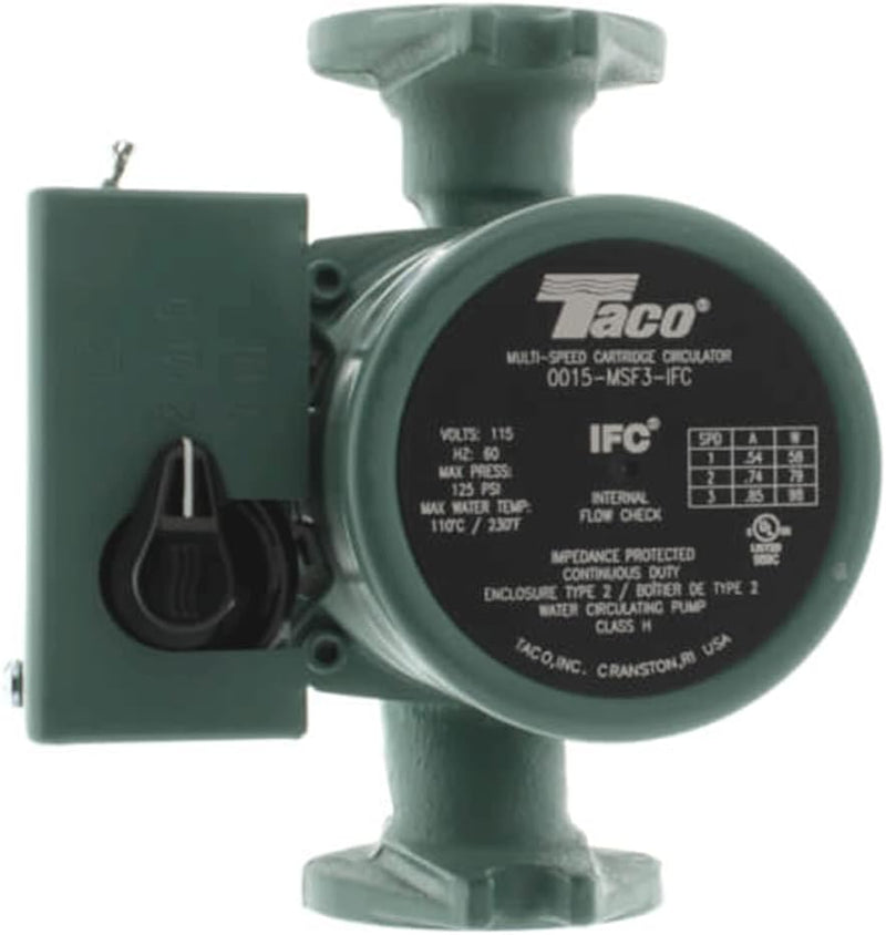 0015-MSF3-IFC Taco Pumps Taco 3-Speed circulator with integral flow check, 115V, 1/20HP