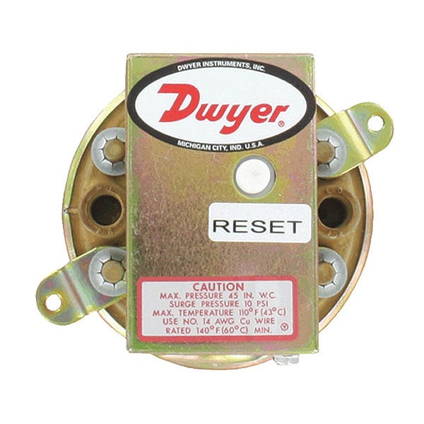 1900-10MR Dwyer Instruments Manual Reset Pressure Switch, SPDT, 1/8