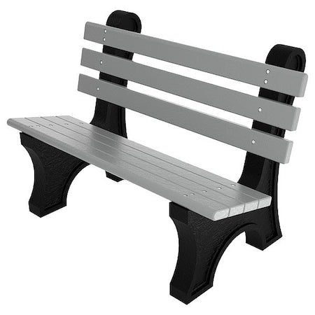 Ultrasite PB 4GRACPAE Outdoor Bench, 48 in L, Gray