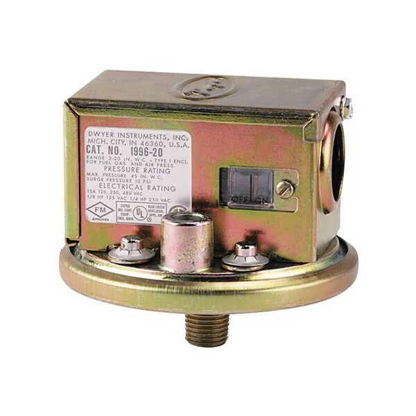 1996-5 Dwyer Instruments Gas Pressure Switch, SPDT, 1/4