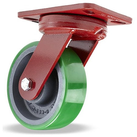 Hamilton S-ZFHS-6DB-4SL-FB Plate Caster, Kingpinless Swivel, Poly, 6 in, 1200 lb, A
