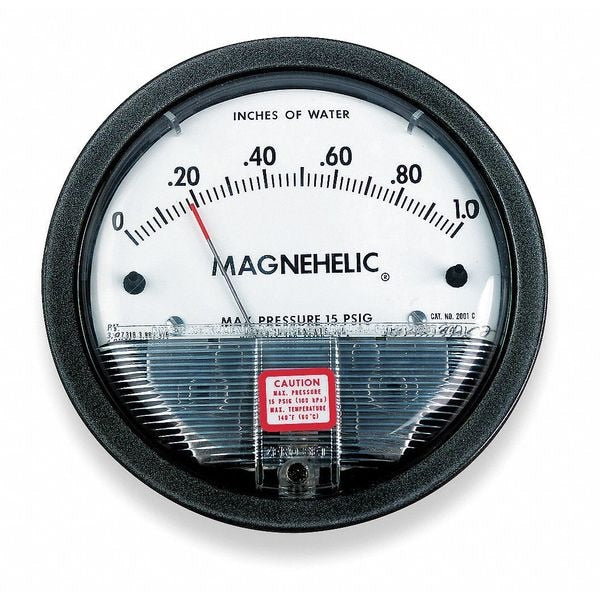 2006 Dwyer Instruments Differential pressure gage, 0-6.0 in. W.C. range