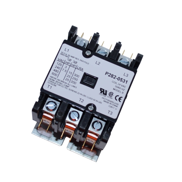 P282-0531 Carrier 3-Pole 50A Contactor (24VAC) with Lug Terminals