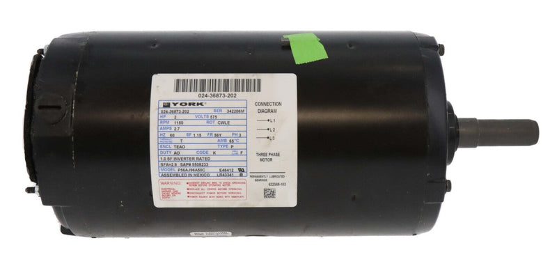 024-36873-202 York 2 HP 575V 1150 RPM Motor (56 Frame, 3-Phase, 60 Hz)