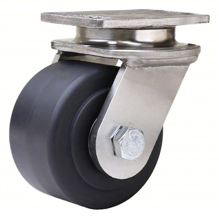 Hamilton S-ENS-35NYSB Plate Caster, Swivel, Nylon, 4 11/16
