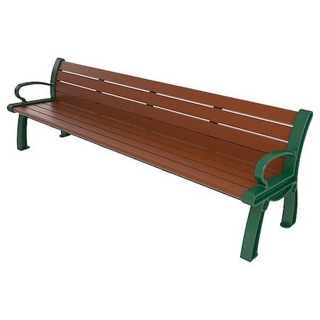 Ultrasite PB 8BROGFHER Heritage Outdoor Bench, 96 in L, Brown