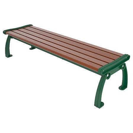 Ultrasite PB 6BROGFHERBAC Outdoor Bench, 72 in L, Brown