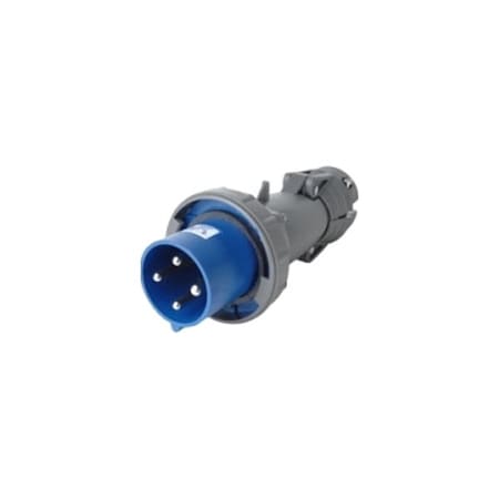 Pass & Seymour PS460P9W Pin And Sleeve Plugs, 60 A, 240V AC, Three Phase, 3 Pole, Style 2 Grounding, Blue