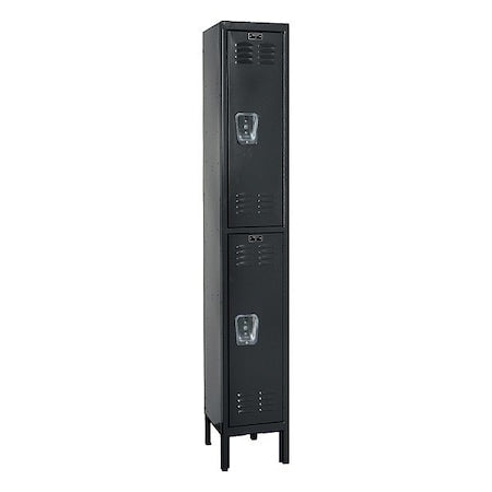 Hallowell U1228-2A-ME Locker, 36 in H, 12 in w, Black