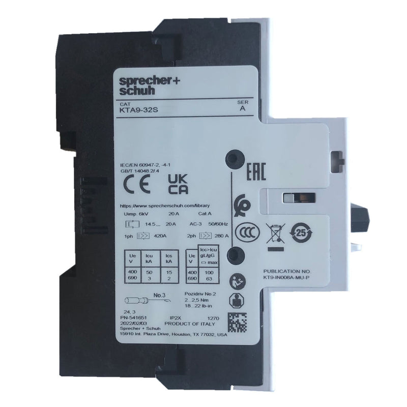 KTA9-32S-10A Sprecher + Schuh 3-Phase Motor Protector (10 A)