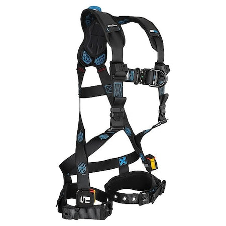 Falltech 8128BFDL FT-One Full Body Harness, L, 425 lb, Quick-Connect Chest/ Tongue Leg Straps, Back, Chest D-Ring