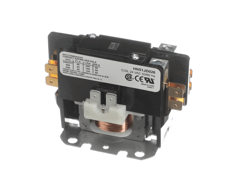 HN51JD026 Carrier Contactor, 24V coil, 2-Pole, 40 Amp