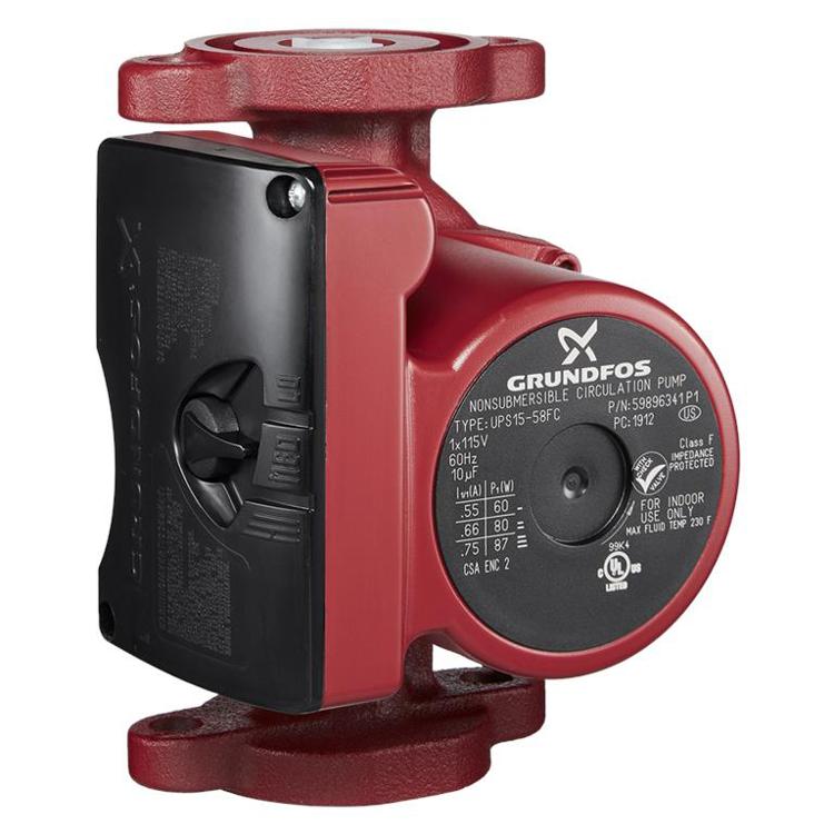 59896341 Grundfos Circulating Pump flange, 1/25 horsepower, 115 volt, 3 speed