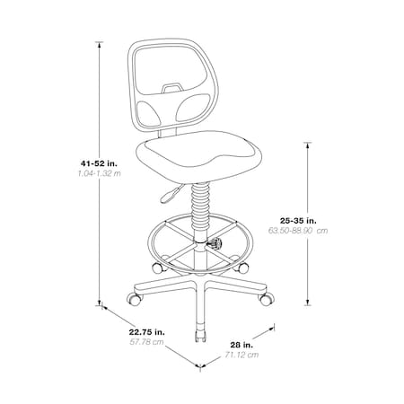Office Star DC2990V Vinyl Drafting Chair, 24