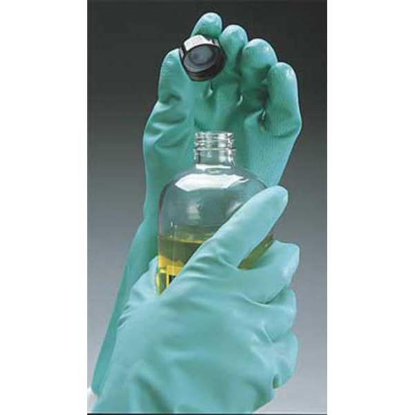 34482170 Kromschroder Chemical Resistant Gloves, Nitrile, 12 1/2 in L, 18 mil, Green