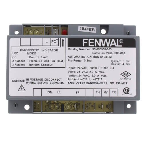 35-655908-003 Fenwal Hot Surface Ignition Control, 24V with 0 sec Prepurge