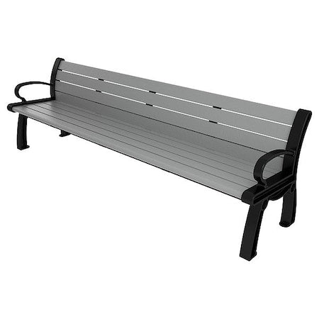 Ultrasite PB 8GRABFHER Heritage Outdoor Bench, 96 in L, Gray