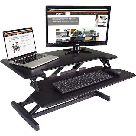 Victor Technology DCX610 Compact Standing Desk Riser, Black