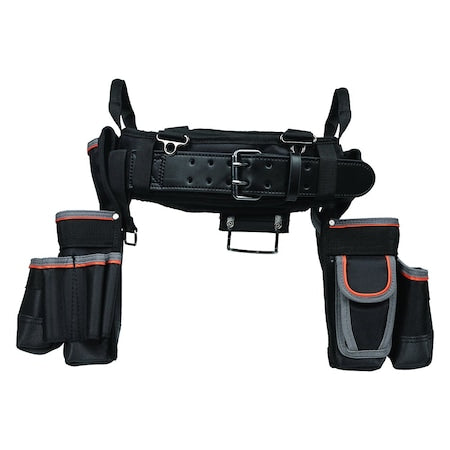 Klein Tools 55429 Black Ballistic Nylon Tool Belt, 26 Pockets