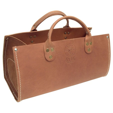 Klein Tools 5115 Tool Tote, Brown, Leather, 0 Pockets