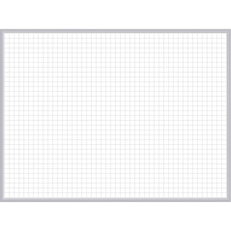 Ghent GRPM222G-23 Dry Erase Board, Steel, 24 in, 36 in, Aluminum Frame, White/Gray, Gloss
