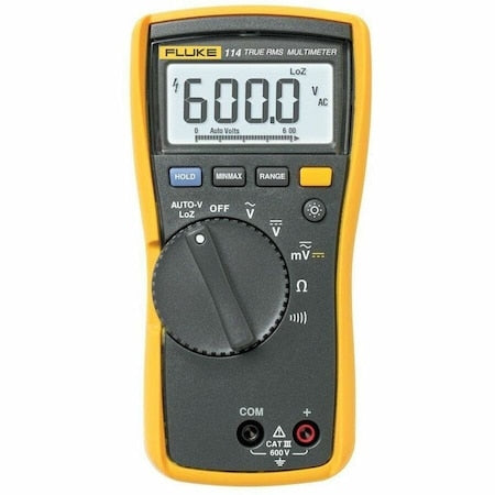 Fluke FLUKE-114 Digital Multimeter, 600 V Max DC, 0 V Max AC, TRMS, 6,000 Instrument Counts, LCD