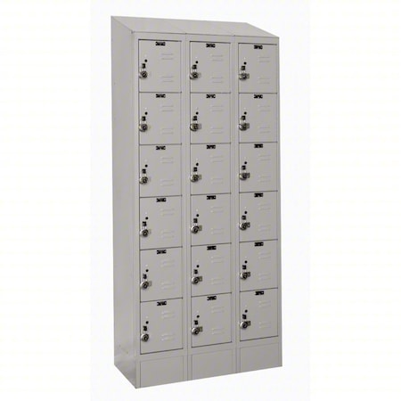 Hallowell URB3228-6ASB-PL Locker, 12 in W, 12 in D, 78 in H