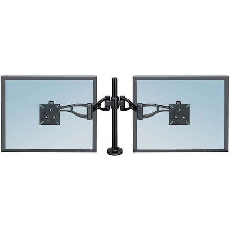Fellowes 8041701 Dual Monitor Arm, Black, Steel