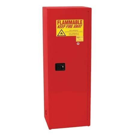 Eagle MFG 2310XRED Hazardous Material Storage Cabinet, 24 gal, 3 Shelves, Steel, 23 1/4 in W x 65 in H x 18 in D, Red