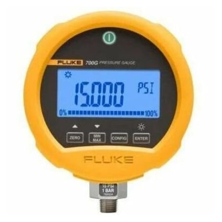 Fluke FLUKE-700G08 Digital Test Compound Gauge, -14 to 0 to 1000 psi, 3 3/4 in Dial, 1/4 in NPT, Bottom Location