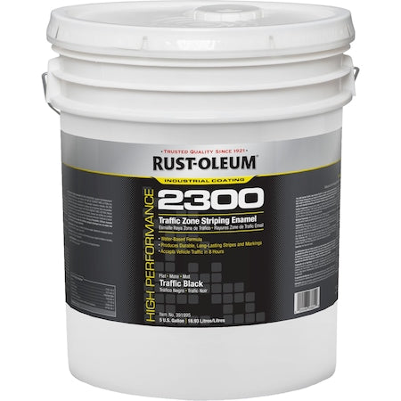 Rust-Oleum 391995 Striping Paint, Water Base, Black, 5 gal