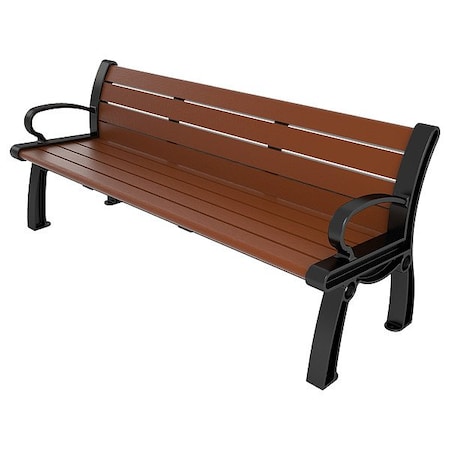 Ultrasite PB 6BROBFHER Heritage Outdoor Bench, 72 in L, Brown