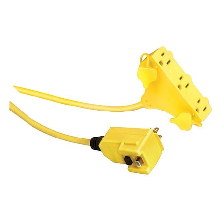 Southwire 14880229-6 GFCI, Yellow, 50 ft, 3 Outlet, 12 AWG