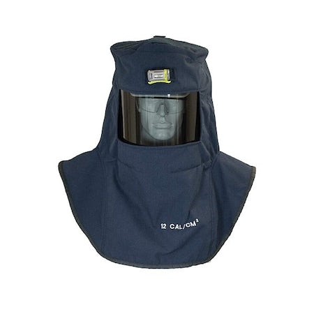 Oberon LAN2ST-C+HVS Arc Flash Hood, 2 PPE CAT, 12 cal/sq cm, Polycarbonate Window, Navy, Universal
