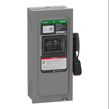 Schneider Electric VH221N Safety Switch, Fusible, DPST, Single Phase, NEMA 1, Indoor, Steel