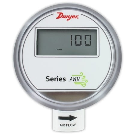 Dwyer Instruments AVLV-2DA1-LCD Air velocity transmitter, 2% accuracy, duct mount, universal current/voltage outputs with LCD